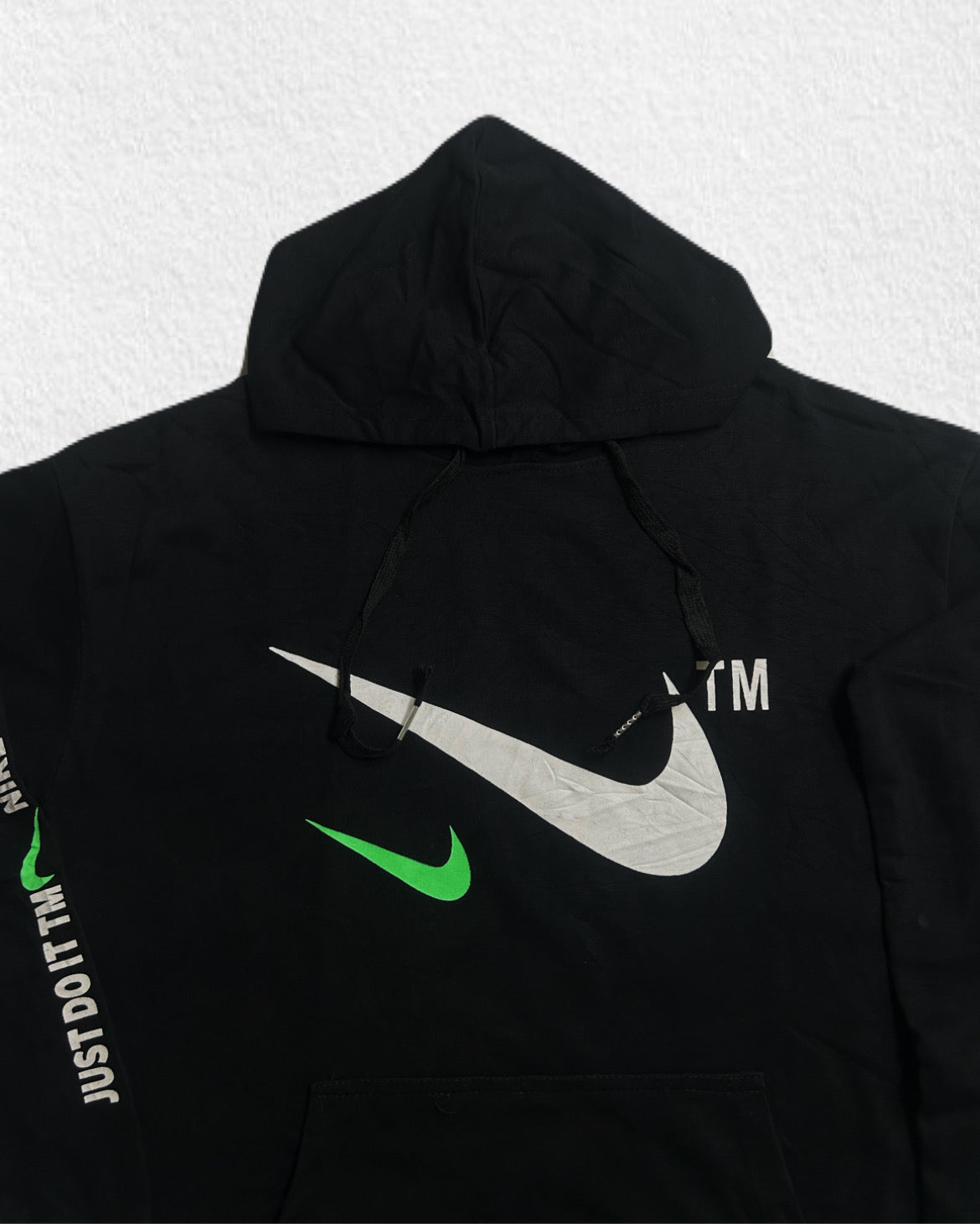 Black Swoosh Graphic Hoodie