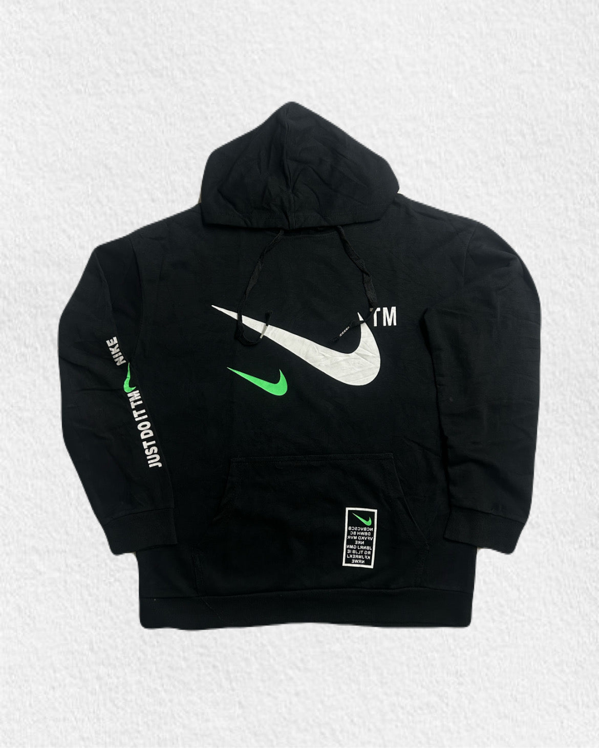 Black Swoosh Graphic Hoodie