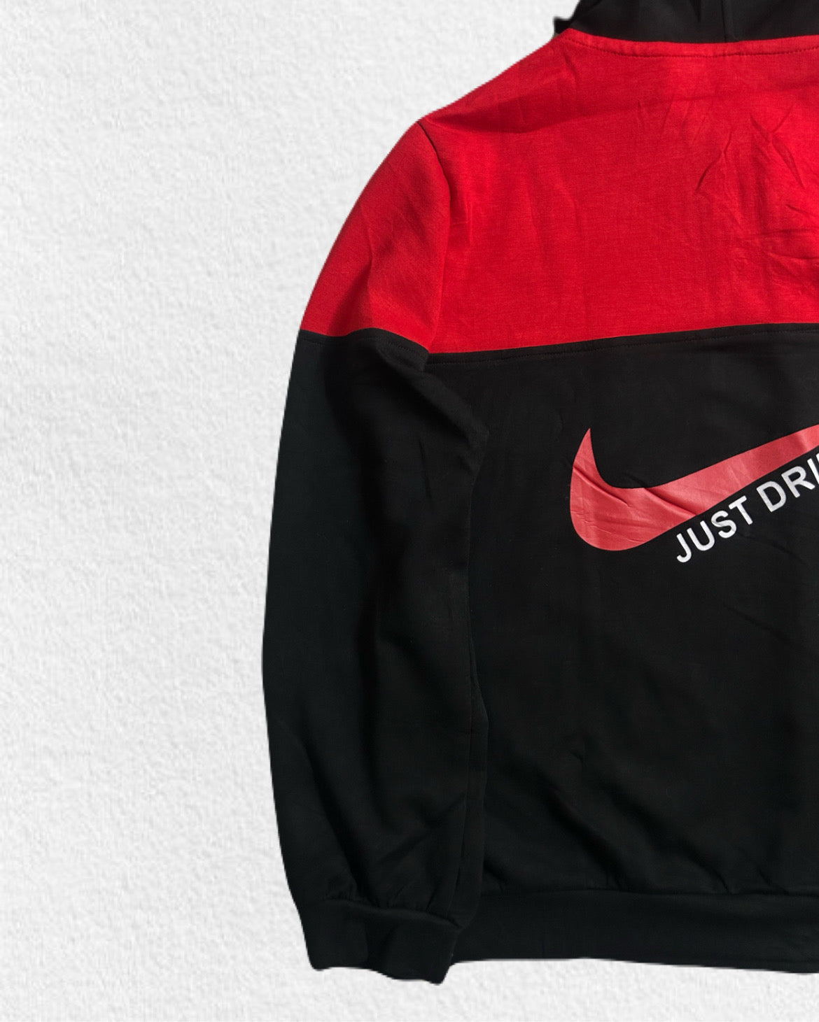 Red‑Black Half‑Zip Hoodie