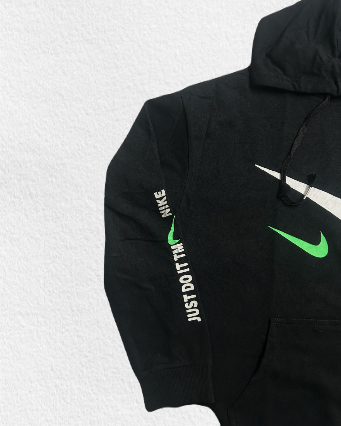 Black Swoosh Graphic Hoodie