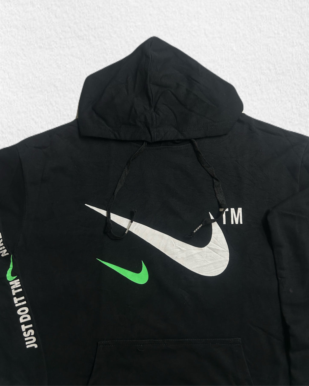 Black Swoosh Graphic Hoodie