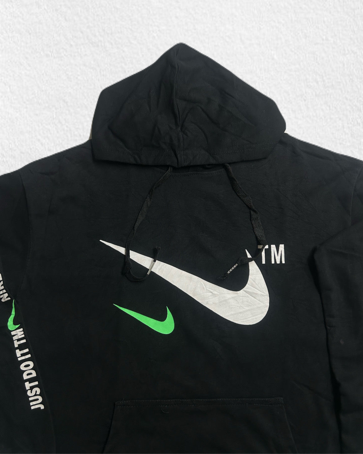 Black Swoosh Graphic Hoodie