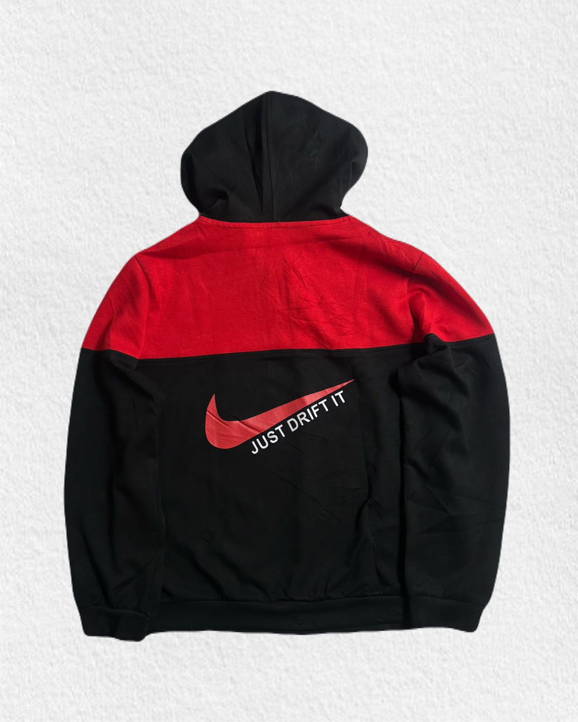 Red‑Black Half‑Zip Hoodie