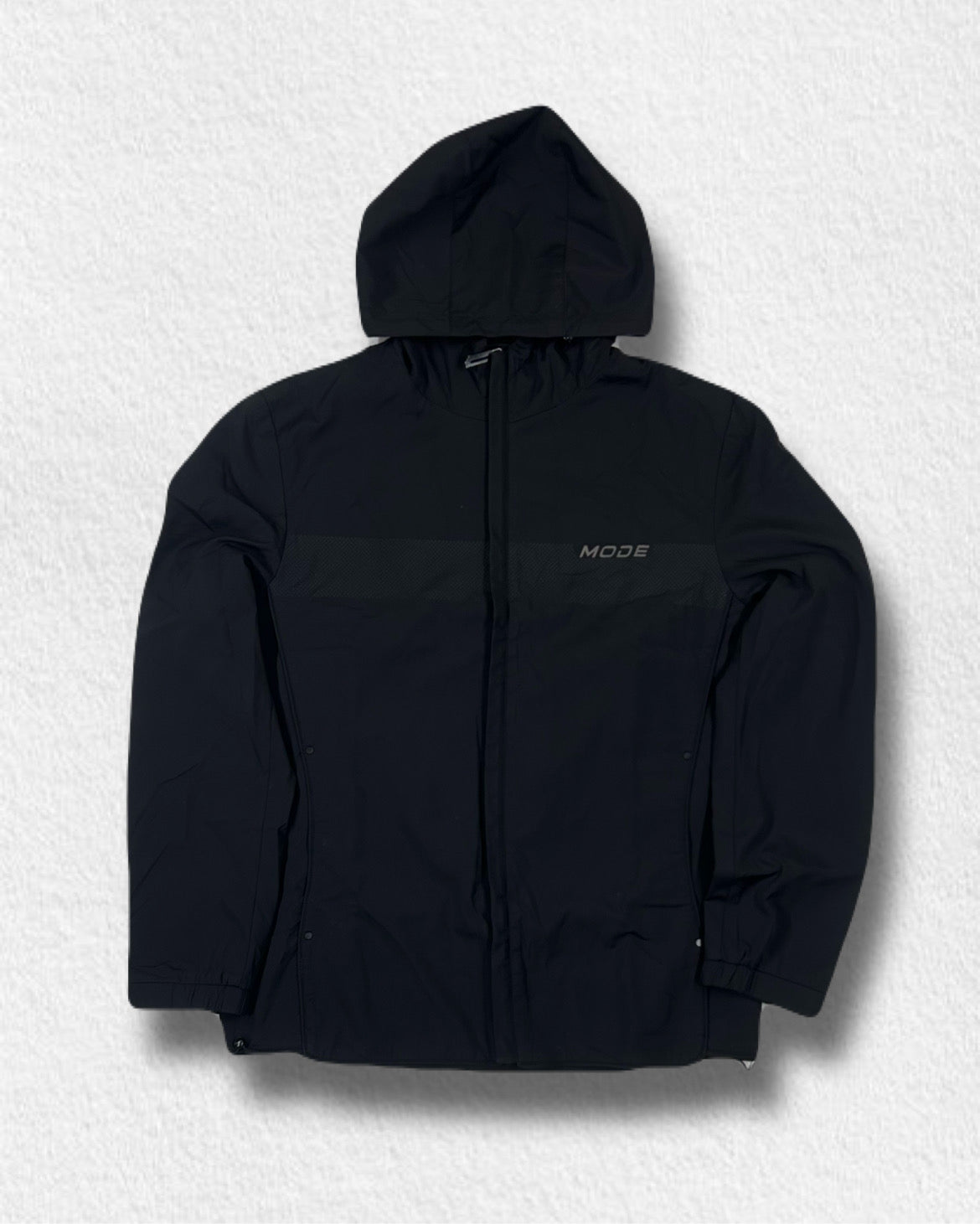 MODE Black Hooded Windbreaker Jacket