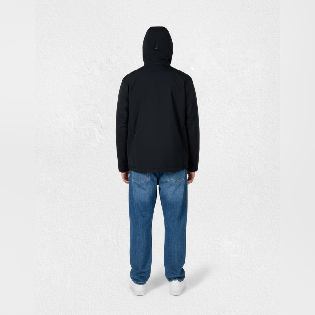 MODE Black Hooded Windbreaker Jacket